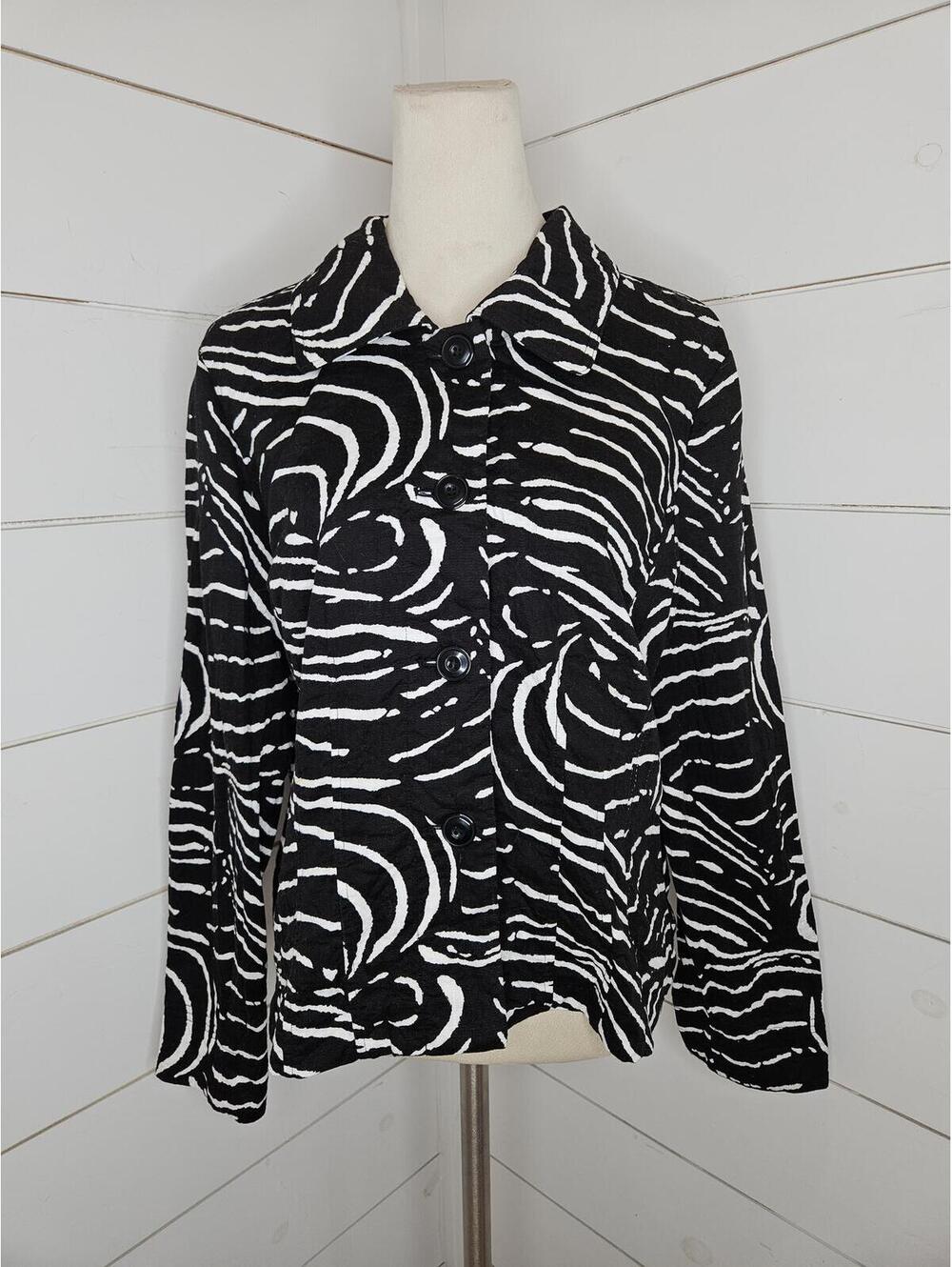 Requirements large black & white zebra striped lightweight cotton jacket